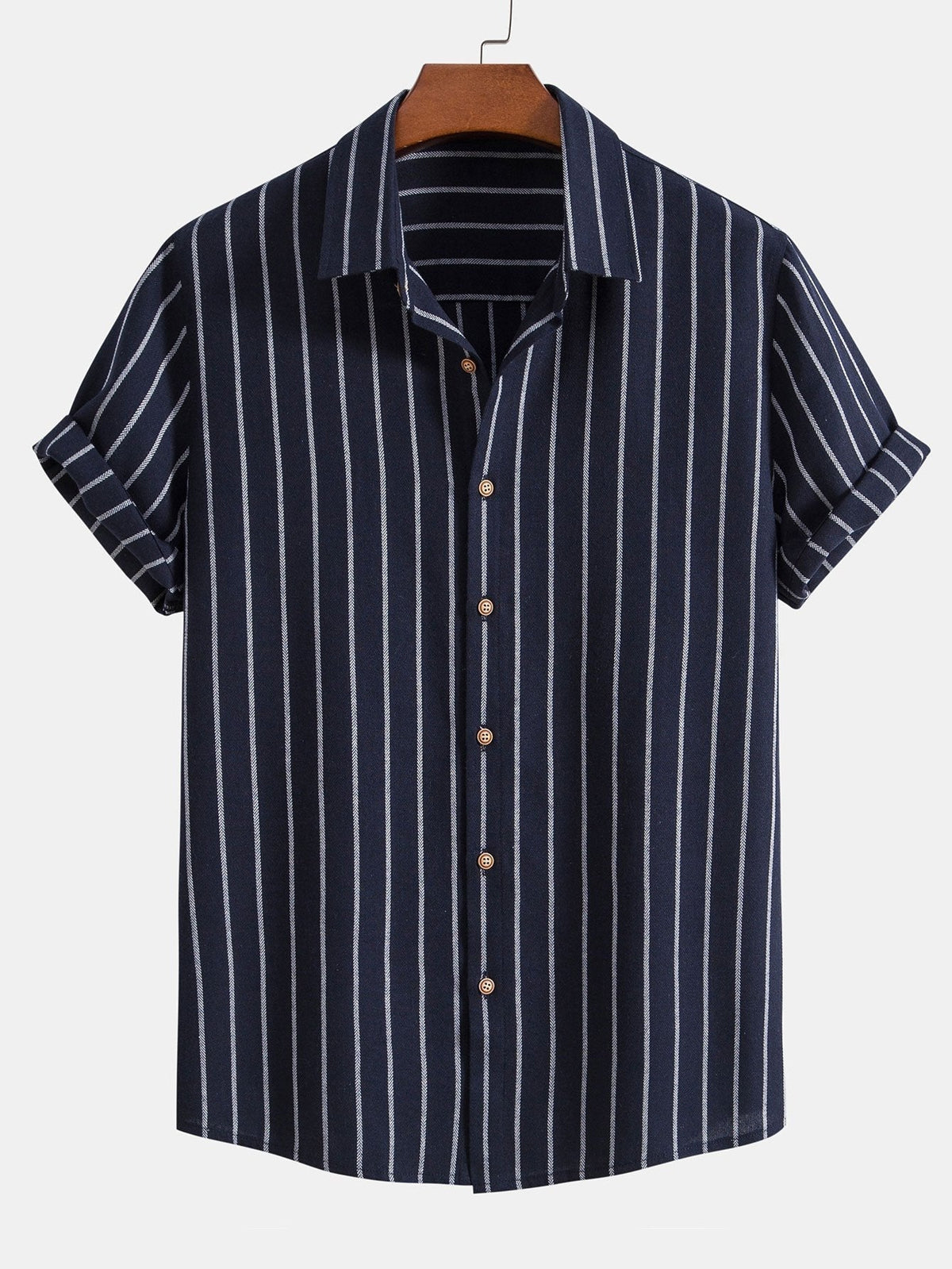 Attilio | Completo camicia a righe e pantaloni a maniche corte da uomo