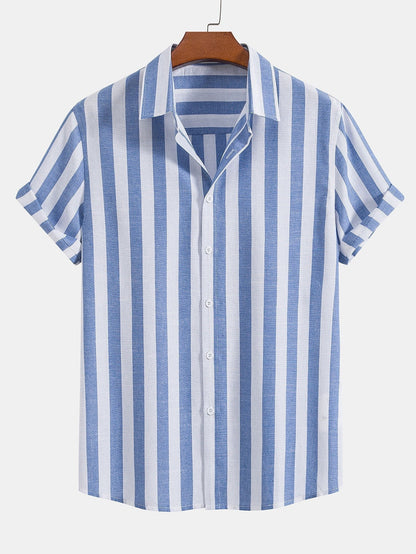 Domenico | Completo camicia a righe e pantaloni con coulisse da uomo