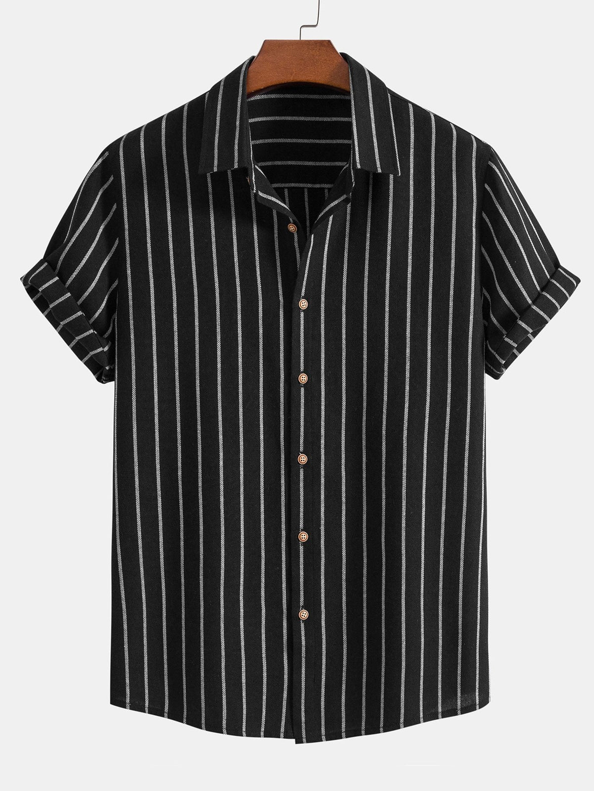 Attilio | Completo camicia a righe e pantaloni a maniche corte da uomo