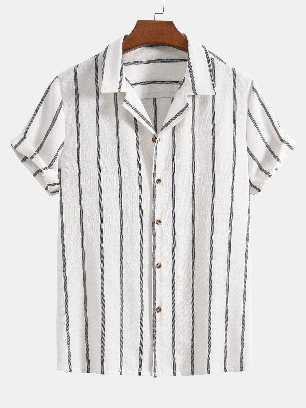 Aurelio | Completo camicia a righe e pantaloni a maniche corte da uomo