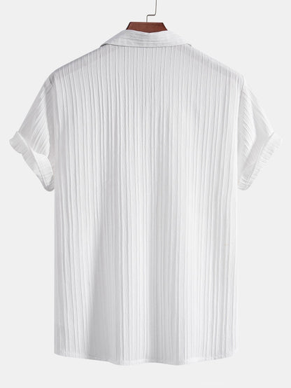 Corrado | Completo camicia a maniche corte e pantaloni a righe da uomo