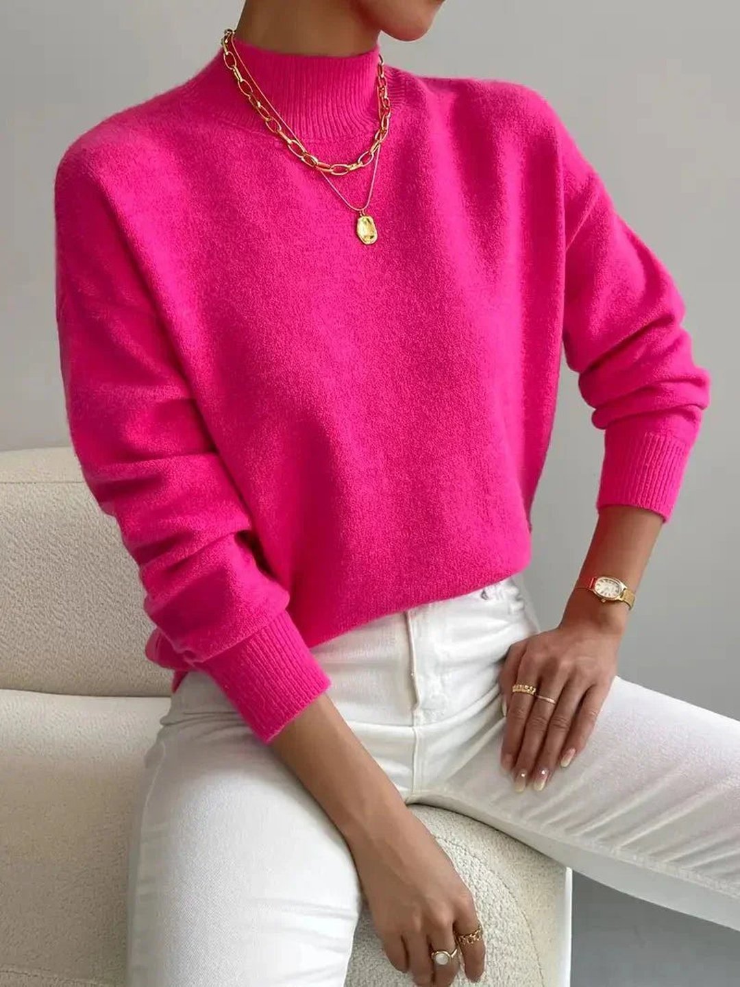 Chiara  | Maglione a Girocollo con Vestibilità Rilassata da Donna