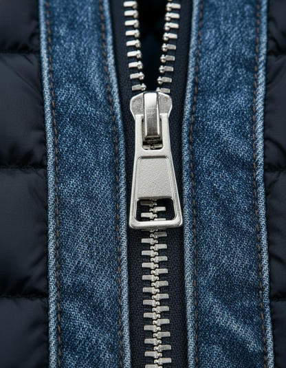 Raimondo | Giubbotto trapuntato con inserti in denim da uomo