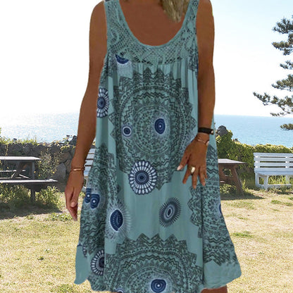 Solène | Vestito midi boho con inserto in pizzo all'uncinetto per donna
