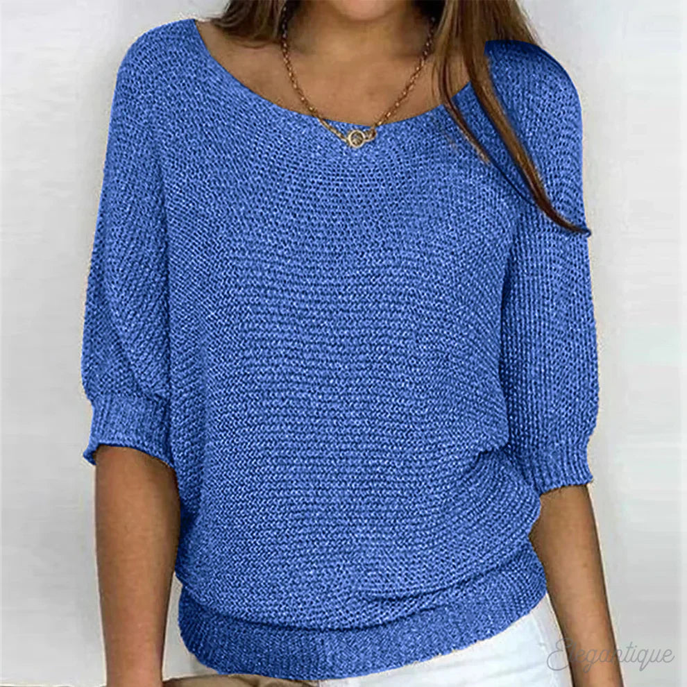 Maelis | Maglione a Trecce Girocollo Maniche Lunghe per Donna