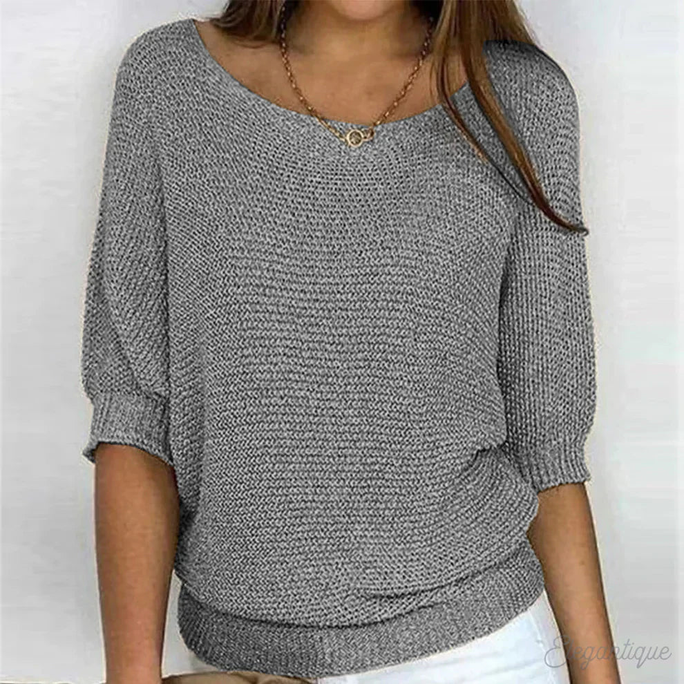 Maelis | Maglione a Trecce Girocollo Maniche Lunghe per Donna