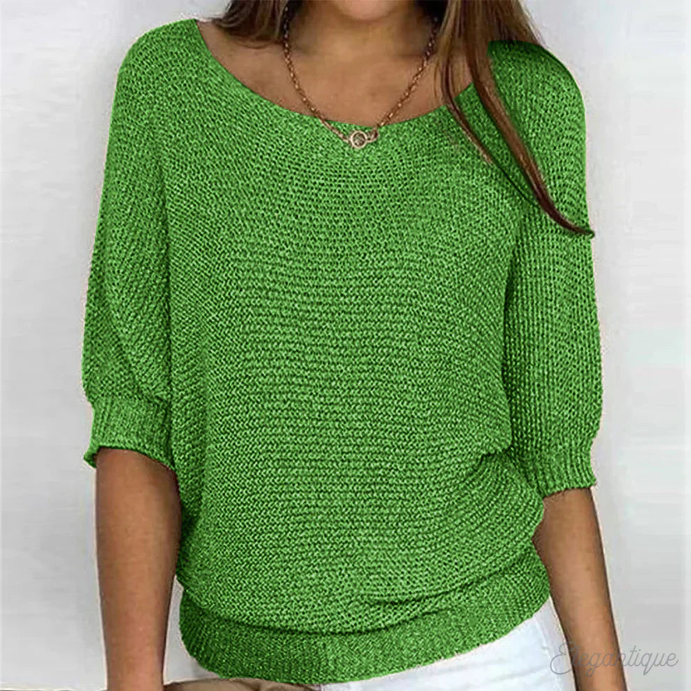 Maelis | Maglione a Trecce Girocollo Maniche Lunghe per Donna
