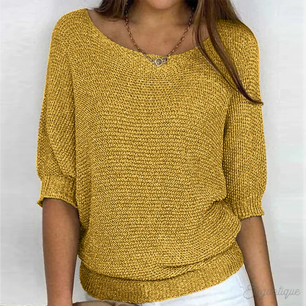 Maelis | Maglione a Trecce Girocollo Maniche Lunghe per Donna