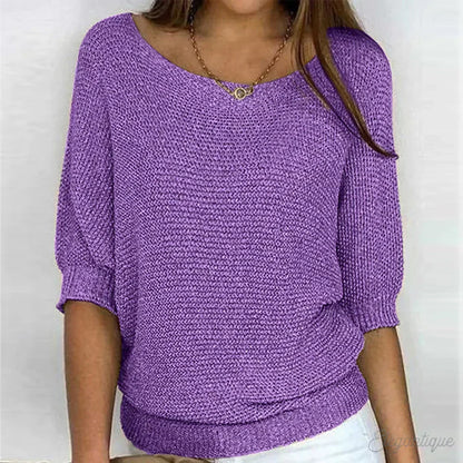 Marcella | Pull Donna in Maglia a Collo Barchetta