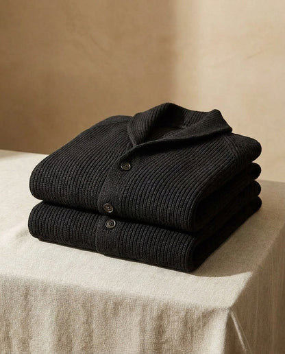 Ettorio | Cardigan con collo a scialle e tasche applicate da uomo
