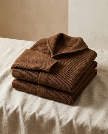 Ettorio | Cardigan con collo a scialle e tasche applicate da uomo