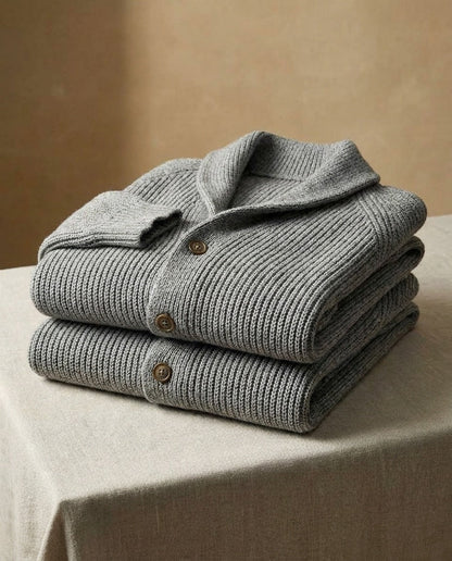 Ettorio | Cardigan con collo a scialle e tasche applicate da uomo