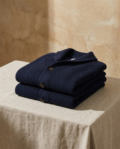 Ettorio | Cardigan con collo a scialle e tasche applicate da uomo