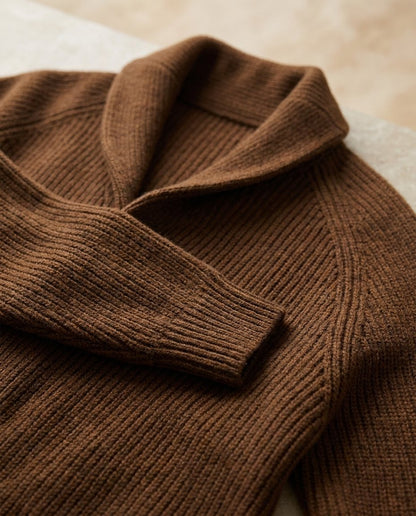 Ettorio | Cardigan con collo a scialle e tasche applicate da uomo